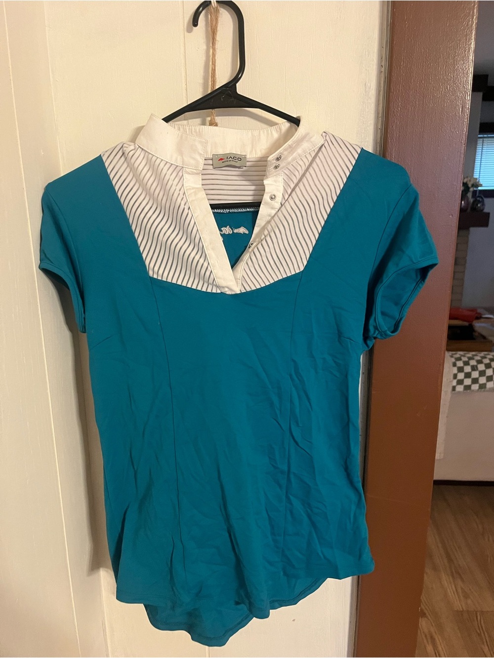Iago Teal Short Sleeve show shirt size Medium